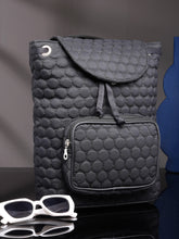 Geometric Quilted Polyester Backpack